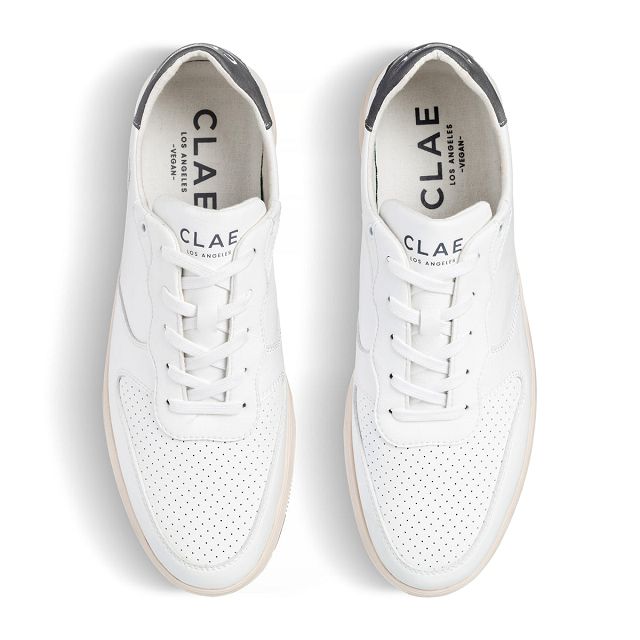 CLAE MALONE VEGAN Shoes Mens USA432-F18 In White Frost Grey Vegan